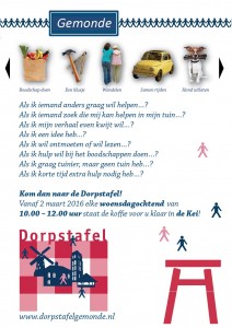 Flyer Dorpstafel Gemonde voorkant